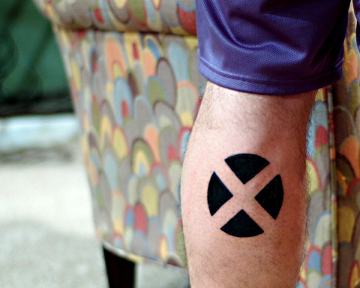 It's a variation on the XMen symbol That's right everyone my first tattoo